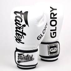 BGVG1 Fairtex X Glory White Velcro Boxing Gloves