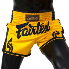 BS1701 Fairtex Yellow Slim Cut Muay Thai Shorts