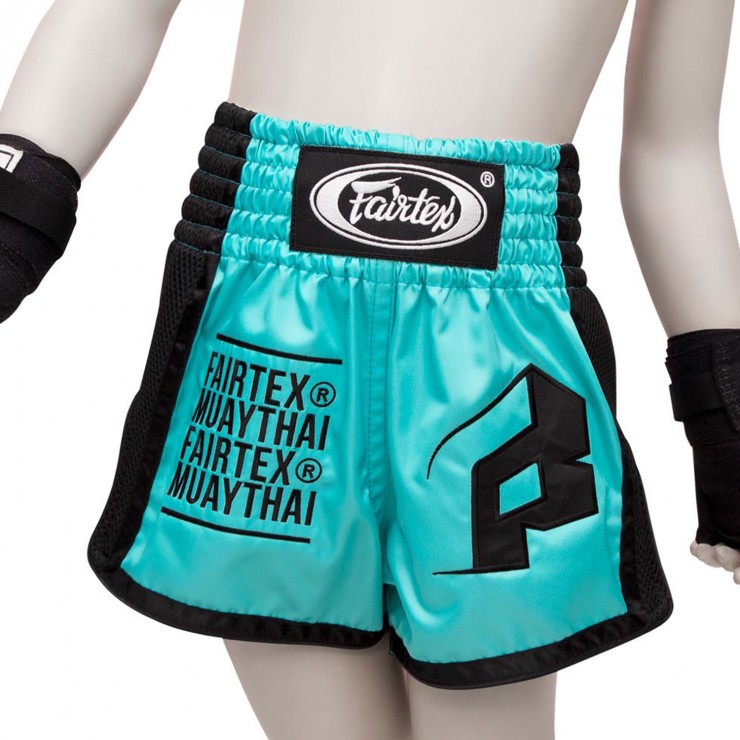 BSK2107 Fairtex Kids Muaythai Shorts Turquoise