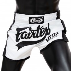 BS Fairtex X MTGP White-Black Muaythai Shorts