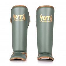 Yuth Shinguards - Gold Line Olive-Gold