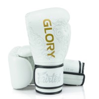 BGVG3 Fairtex X Glory White Velcro Boxing Gloves